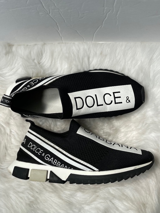 Dolce & Gabbana Black White Slip-on Low Top Comfort Sneaker Mens Shoes 43-44 main image 4